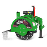MechMaxx 3-Point PTO Stump Grinder with 34 Carbide Teeth (PTO Shaft Included with Slip Clutch), for 15-45HP Tractor, SG24PRO – Green