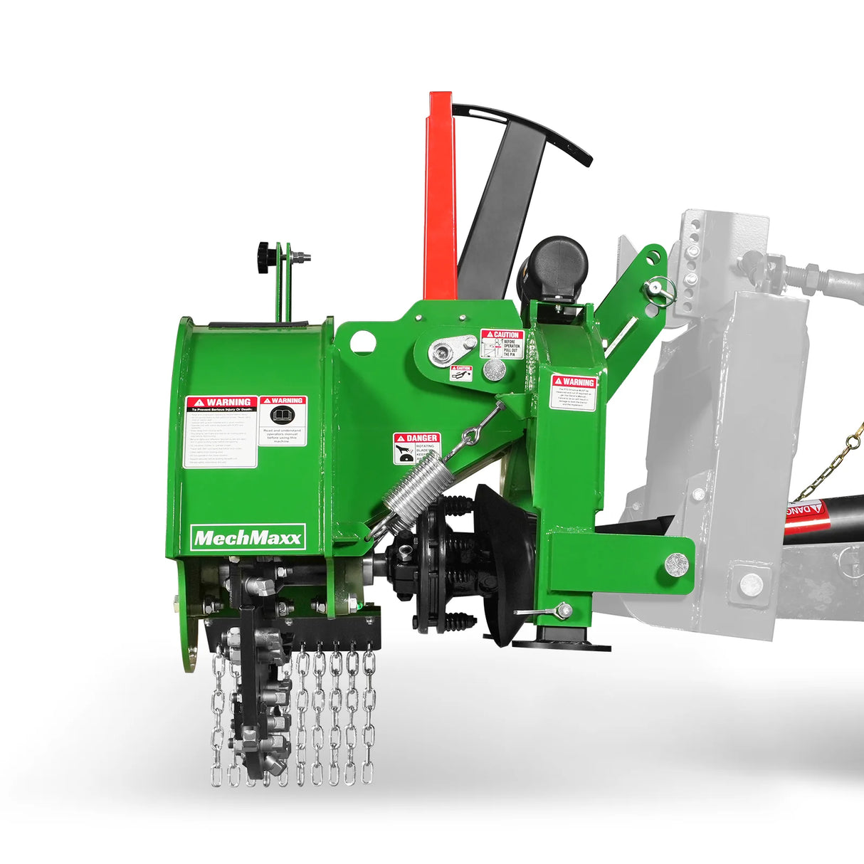 MechMaxx 3-Point PTO Stump Grinder with 34 Carbide Teeth (PTO Shaft Included with Slip Clutch), for 15-45HP Tractor, SG24PRO – Green