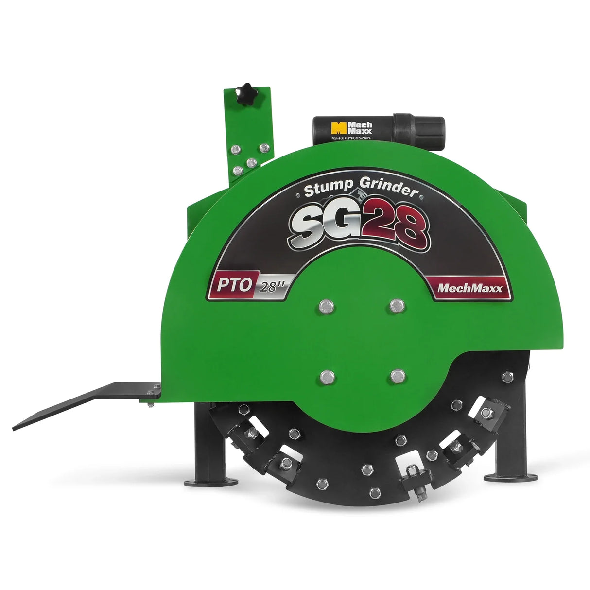 MechMaxx 3-Point PTO Stump Grinder with 44 Carbide Teeth (PTO Shaft Included with Slip Clutch), for 35-80HP Tractor, SG28 – Green
