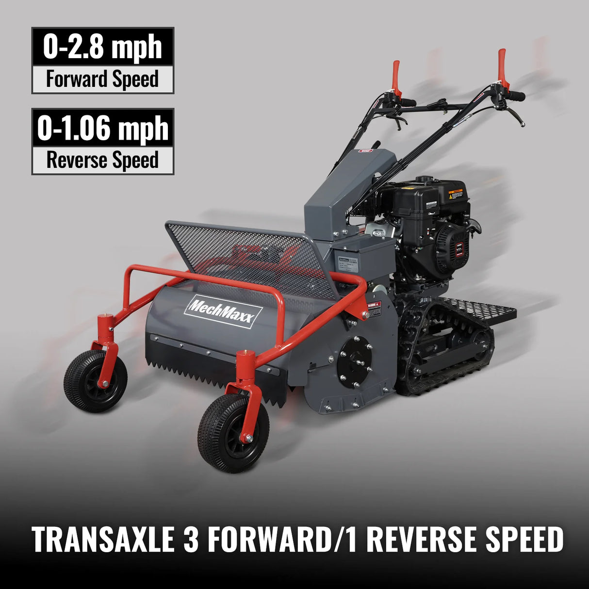 MechMaxx 27" Walk Behind Flail Mower,  10HP 302cc,  Self-Propelled,  Tracked,  Electric Start,  SFM27T