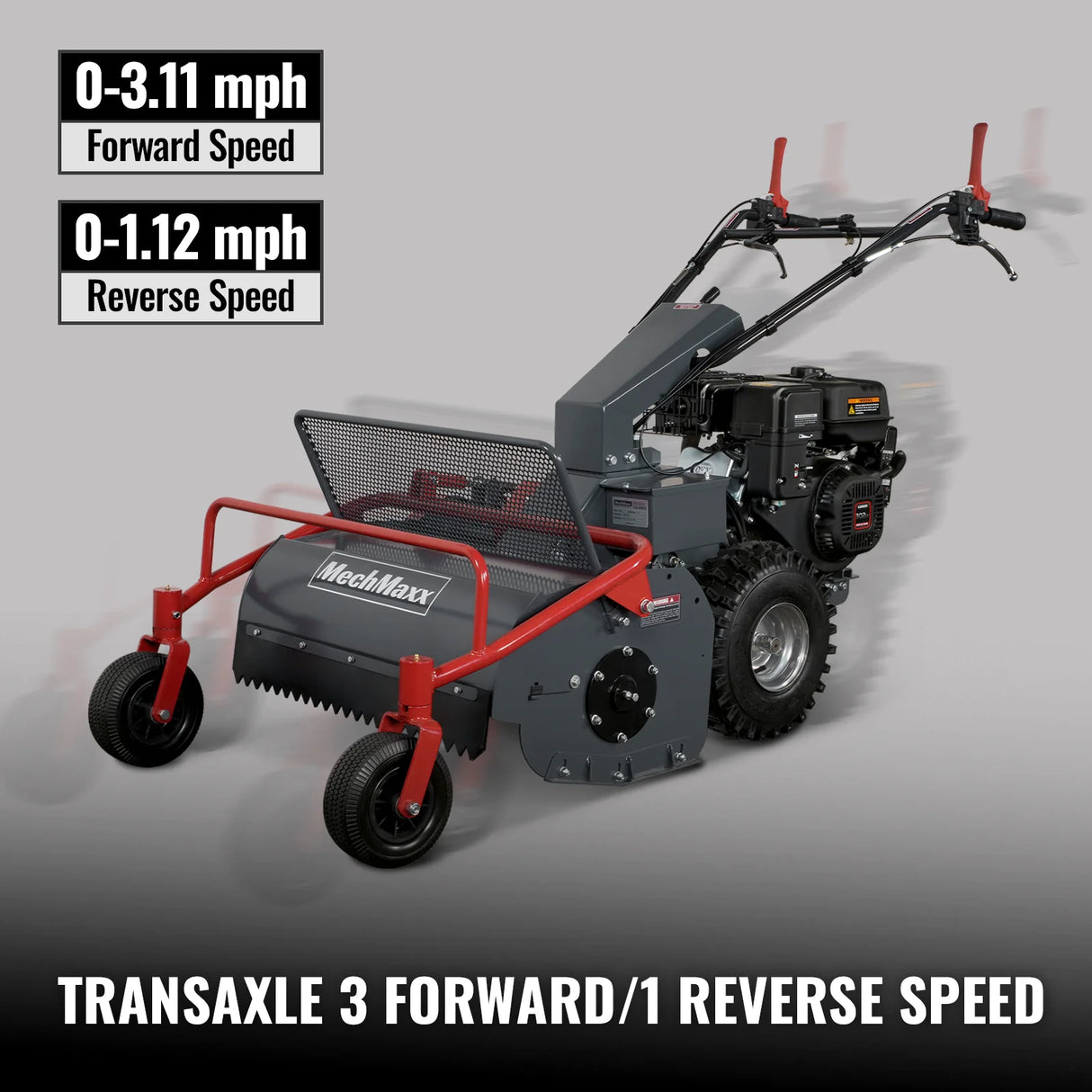 MechMaxx 27" Walk Behind Flail Mower,  10HP 302cc,  Self-Propelled,  Wheeled,  Electric Start,  SFM27W