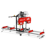 MechMaxx 18" Portable Sawmill, 212cc 7HP Gasoline Engine, 15" Board Width, 10' Track Length, SM-18
