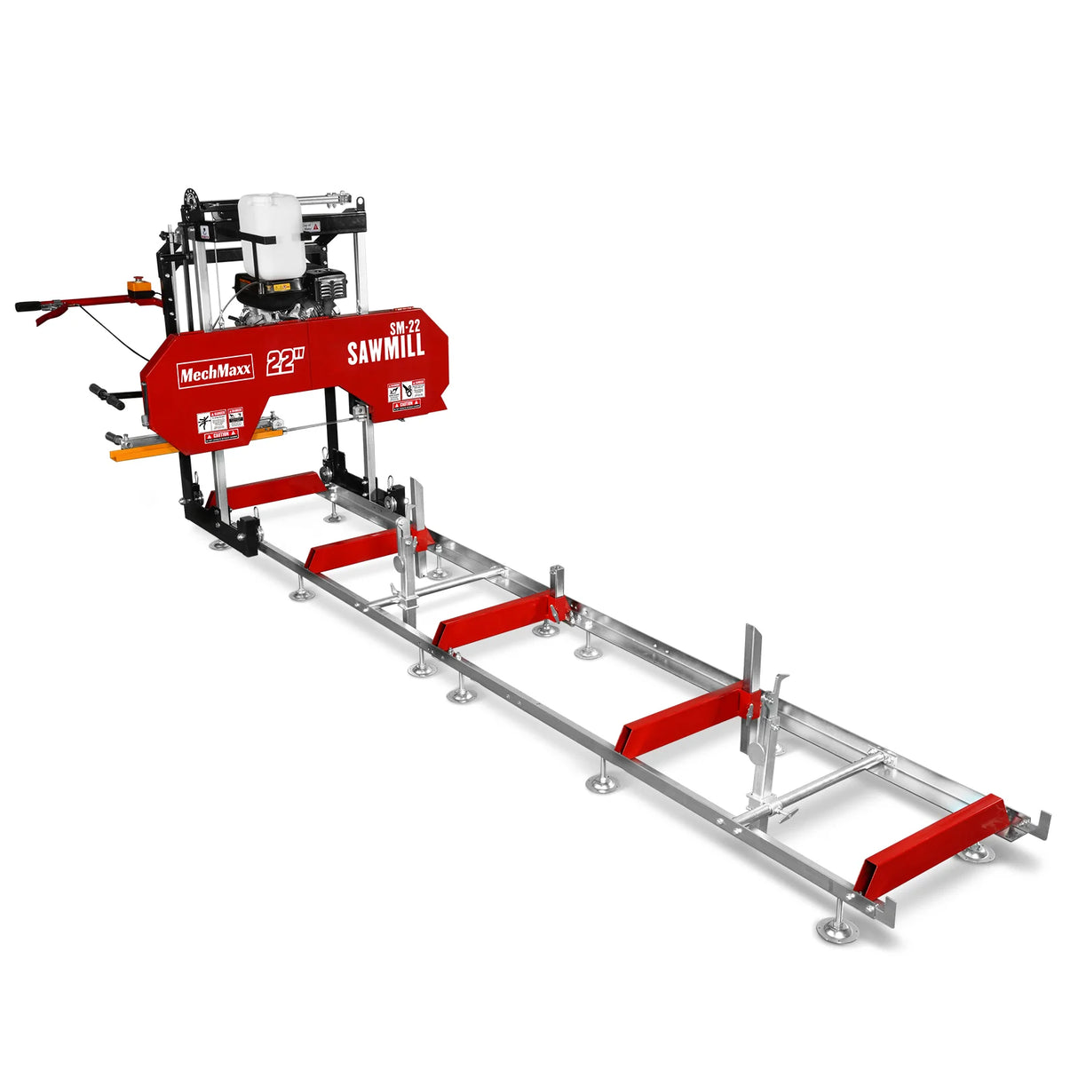 MechMaxx 22" Portable Sawmill, 224cc 7HP DUCAR Gasoline Engine, 18" Board Width, 13' Track Length, SM-22