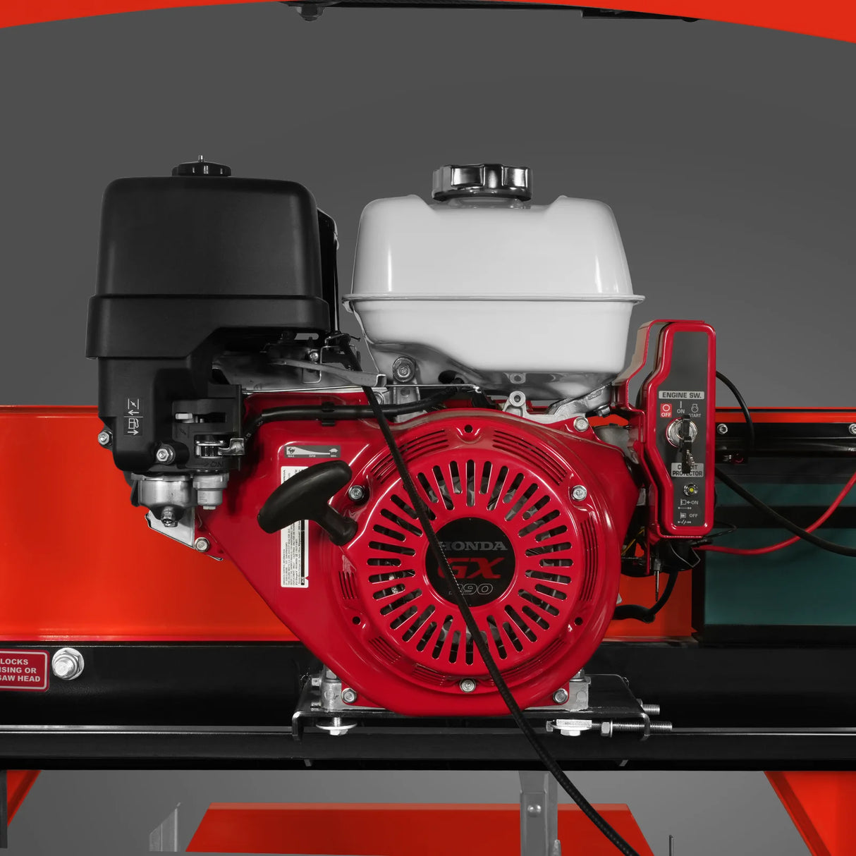 MechMaxx 32" Portable Sawmill (5 x Blades Included), HONDA GX390 389cc E-Start Gasoline Engine, 26.5" Board Width, 20' Track Length (13' Track Length + 6.4' Track Extension Included), SM-32