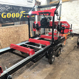 MechMaxx 36" MAX Portable Sawmill, 25HP 750cc ZONSEN V-Twin Engine, 36" Board Width, 20' Track Length, (10 x Blades Included), SM-36MAX