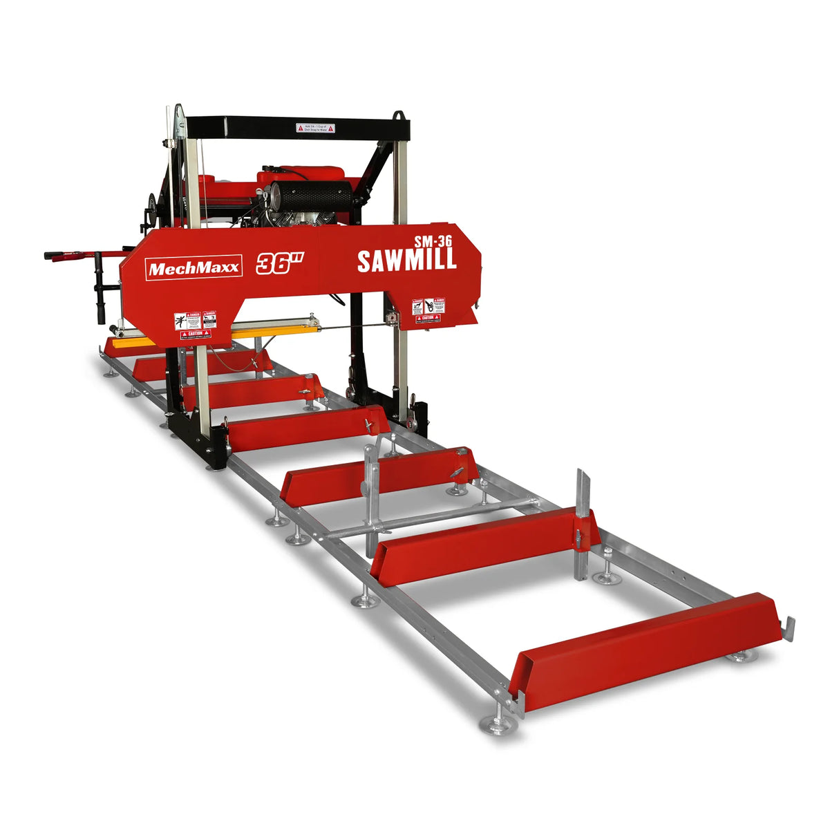 MechMaxx 36" MAX Portable Sawmill, 25HP 688cc HONDA GX690 V-Twin Engine, 36" Board Width, 20' Track Length, (10 x Blades Included), SM-36HMAX