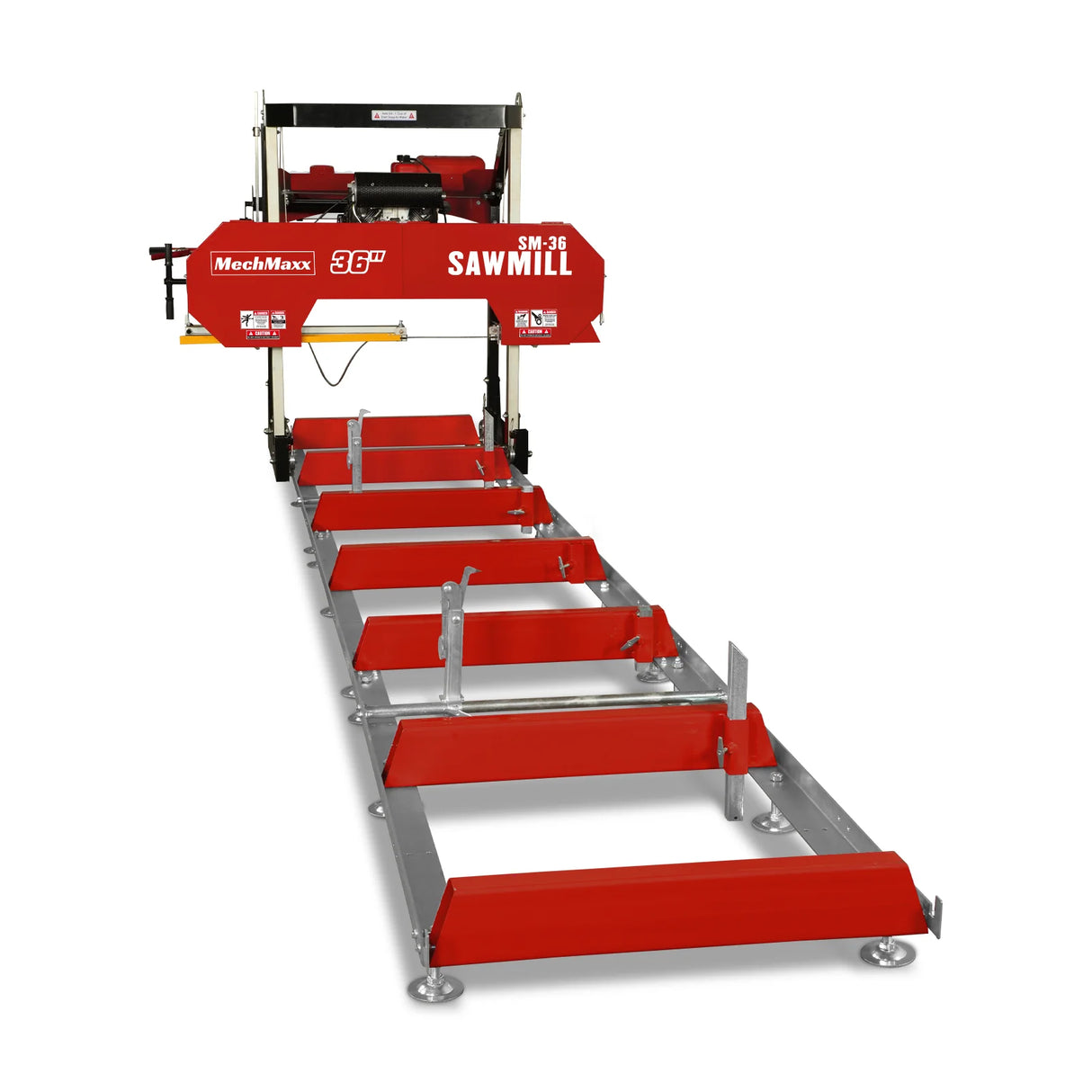 MechMaxx 36" MAX Portable Sawmill, 25HP 688cc HONDA GX690 V-Twin Engine, 36" Board Width, 20' Track Length, (10 x Blades Included), SM-36HMAX