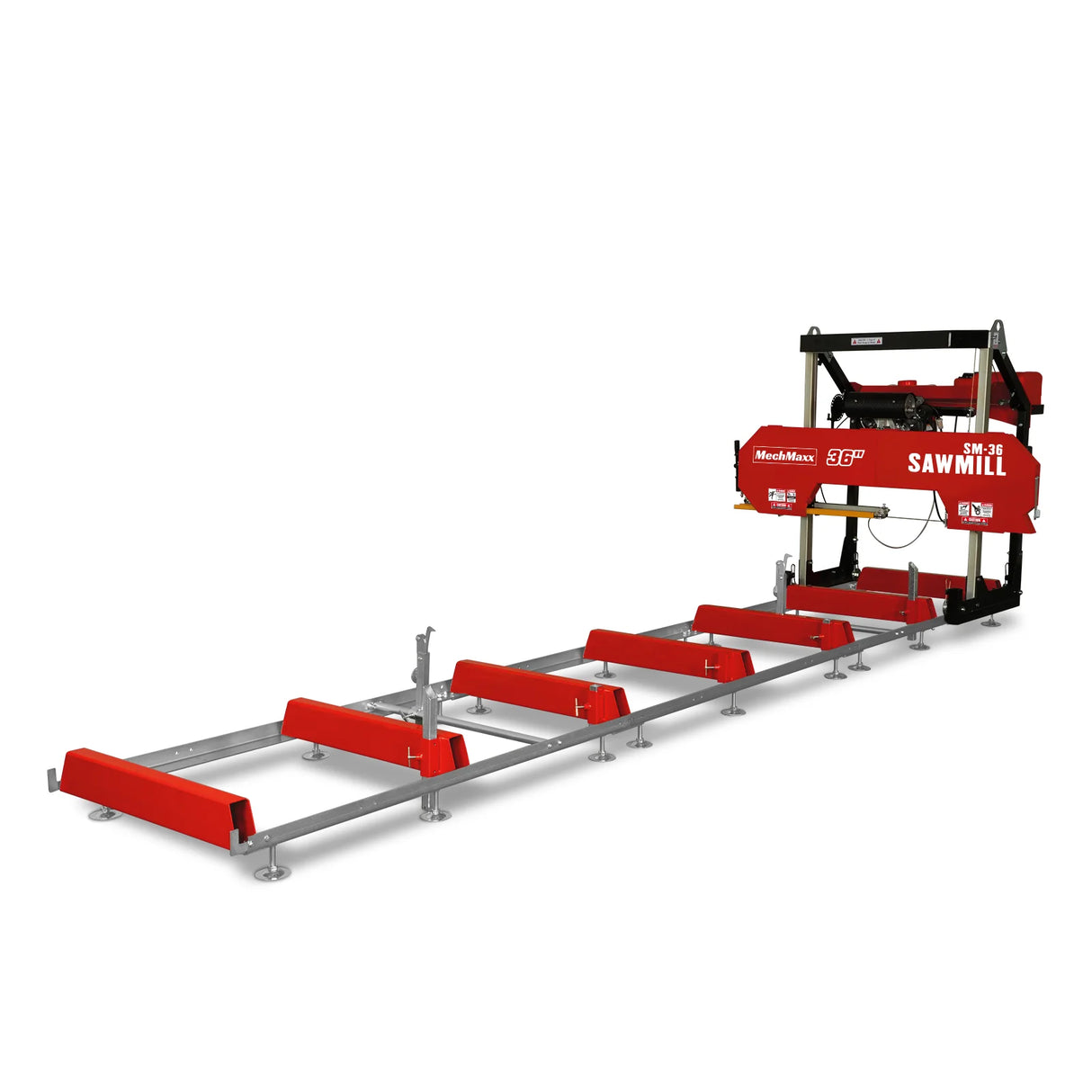 MechMaxx 36" MAX Portable Sawmill, 25HP 688cc HONDA GX690 V-Twin Engine, 36" Board Width, 20' Track Length, (10 x Blades Included), SM-36HMAX