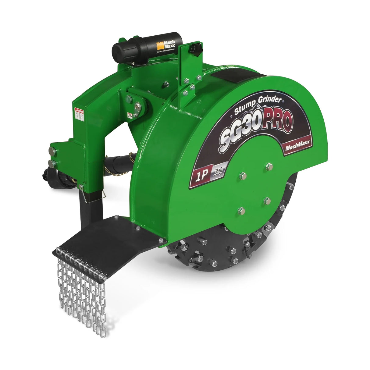 MechMaxx 3-Point PTO Stump Grinder, 30 in Flywheel, 40-100HP, with 44 Carbide Teeth (PTO Shaft Included with Slip Clutch), SG30PRO – Green