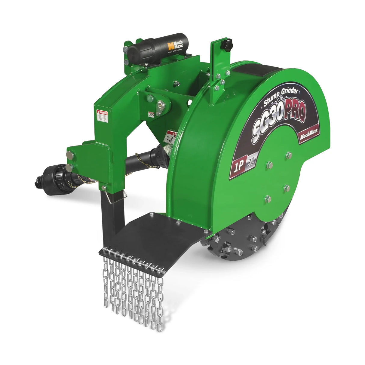 MechMaxx 3-Point PTO Stump Grinder, 30 in Flywheel, 40-100HP, with 44 Carbide Teeth (PTO Shaft Included with Slip Clutch), SG30PRO – Green