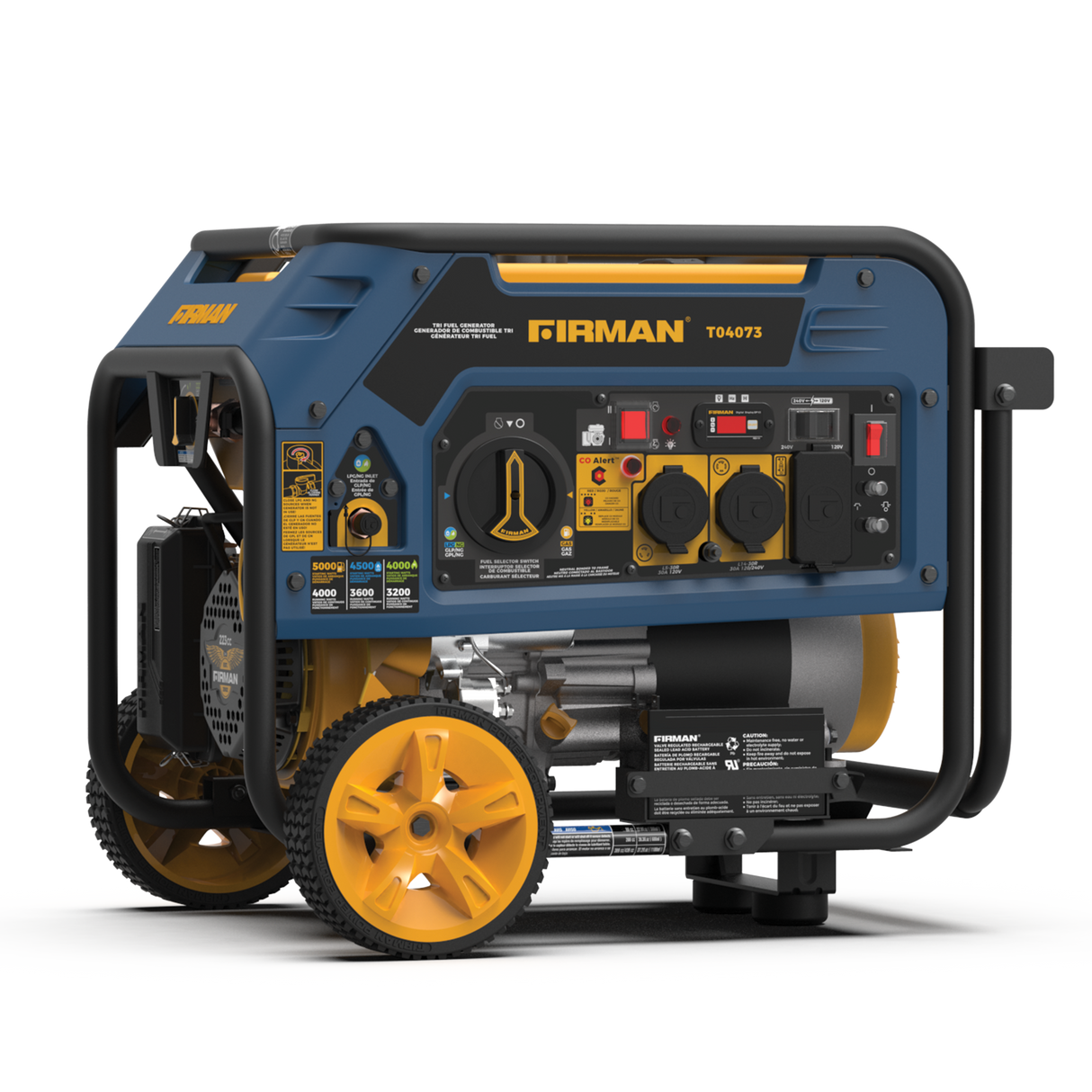 Tri Fuel Portable Generator 4000W Electric Start 120/240V with CO ALERT