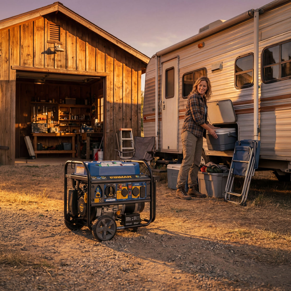 Tri Fuel Portable Generator 7850/6300W Electric Start Gas CO Alert