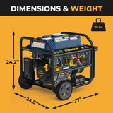 Tri Fuel Portable Generator 7850/6300W Electric Start Gas CO Alert