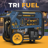 Tri Fuel 7500W Portable Generator Electric Start 120/240V