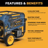 Refurbished Tri Fuel Portable Generator 7500W Electric Start 120/240V