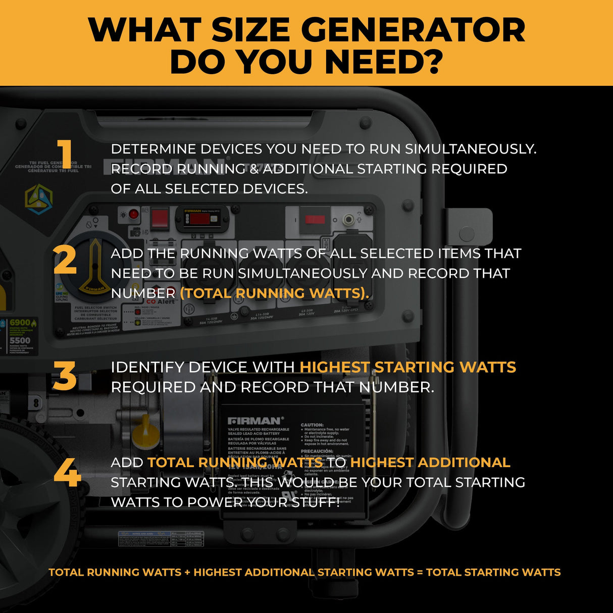 Tri Fuel Portable Generator 9400W Electric Start 120/240V with CO Alert