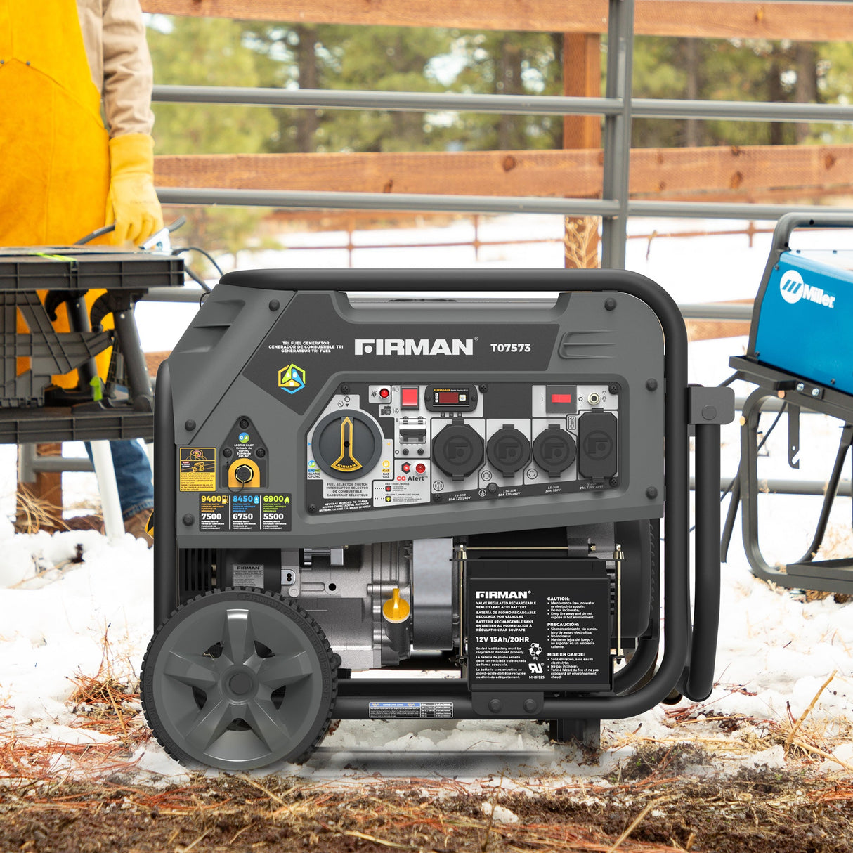 Tri Fuel Portable Generator 9400W Electric Start 120/240V with CO Alert