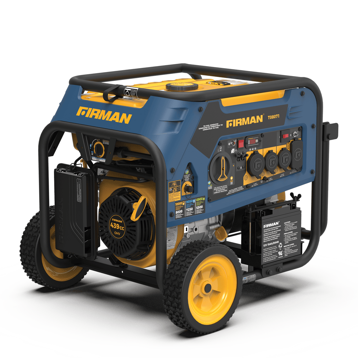 Tri Fuel Portable Generator 8000W Electric Start 120/240V
