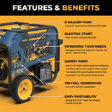 Tri Fuel 8000W Portable Generator Electric Start 120/240V with CO ALERT