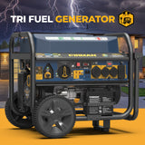 Tri Fuel Portable Generator 11600/9300W Electric Start 120V/240V with Power Cord
