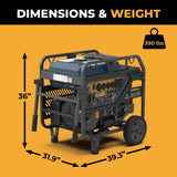 TRI FUEL PORTABLE GENERATOR 15000W ELECTRIC START 120/240V WITH CO ALERT