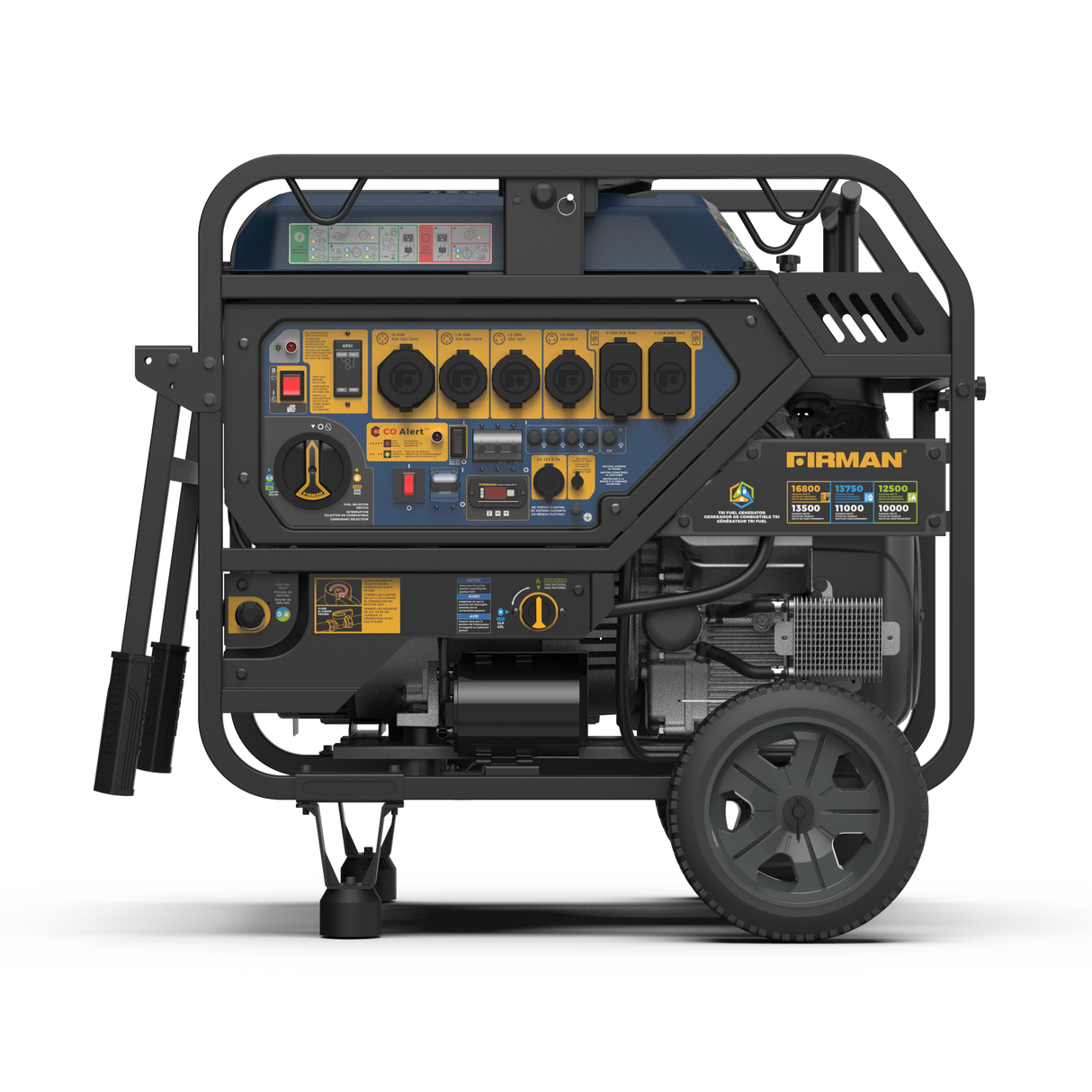 TRI FUEL PORTABLE GENERATOR 16800W ELECTRIC START 120/240V WITH CO ALERT