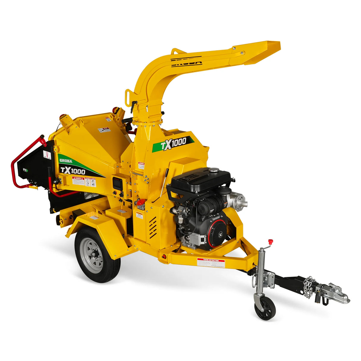 MechMaxx 35hp 1000cc ZONSEN E-Start 8 inch Gas Powered Commerical Wood Chipper with Intelligent Hydraulic Feeding System ,  CROBA TX1000