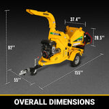 MechMaxx 35hp 1000cc ZONSEN E-Start 8 inch Gas Powered Commerical Wood Chipper with Intelligent Hydraulic Feeding System ,  CROBA TX1000