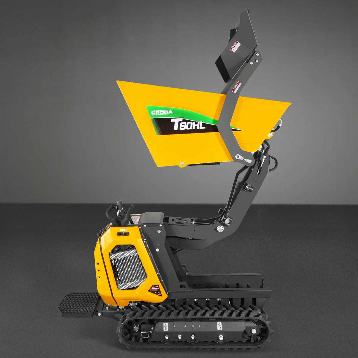 MechMaxx 1100lb 420cc E-start Gas Engine Stand-ON Hydraulic Track Dumper Hydraulic Tipping and Lifting with Self-Loading,  T80HL