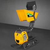 MechMaxx 1100lb 420cc E-start Gas Engine Stand-ON Hydraulic Track Dumper Hydraulic Tipping and Lifting with Self-Loading,  T80HL
