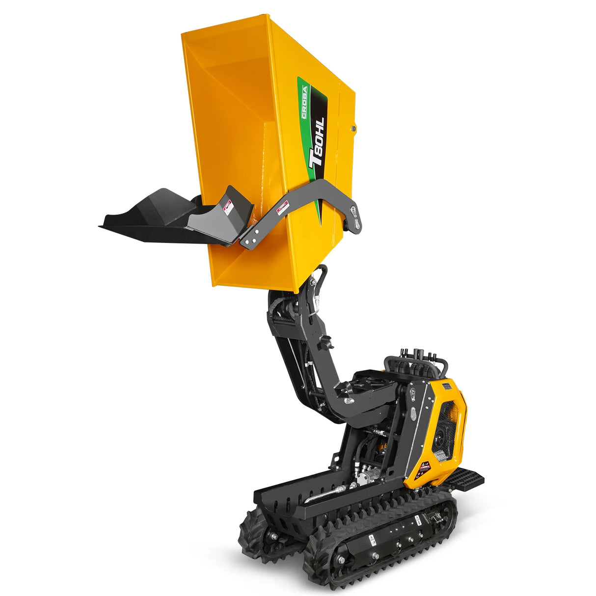 MechMaxx 1100lb 420cc E-start Gas Engine Stand-ON Hydraulic Track Dumper Hydraulic Tipping and Lifting with Self-Loading,  T80HL