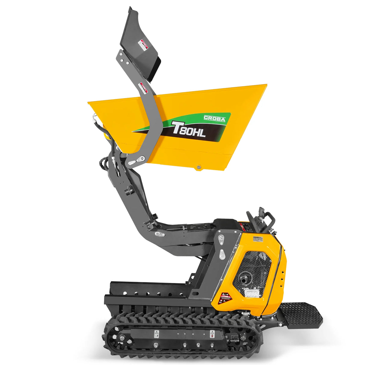 MechMaxx 1100lb 420cc E-start Gas Engine Stand-ON Hydraulic Track Dumper Hydraulic Tipping and Lifting with Self-Loading,  T80HL