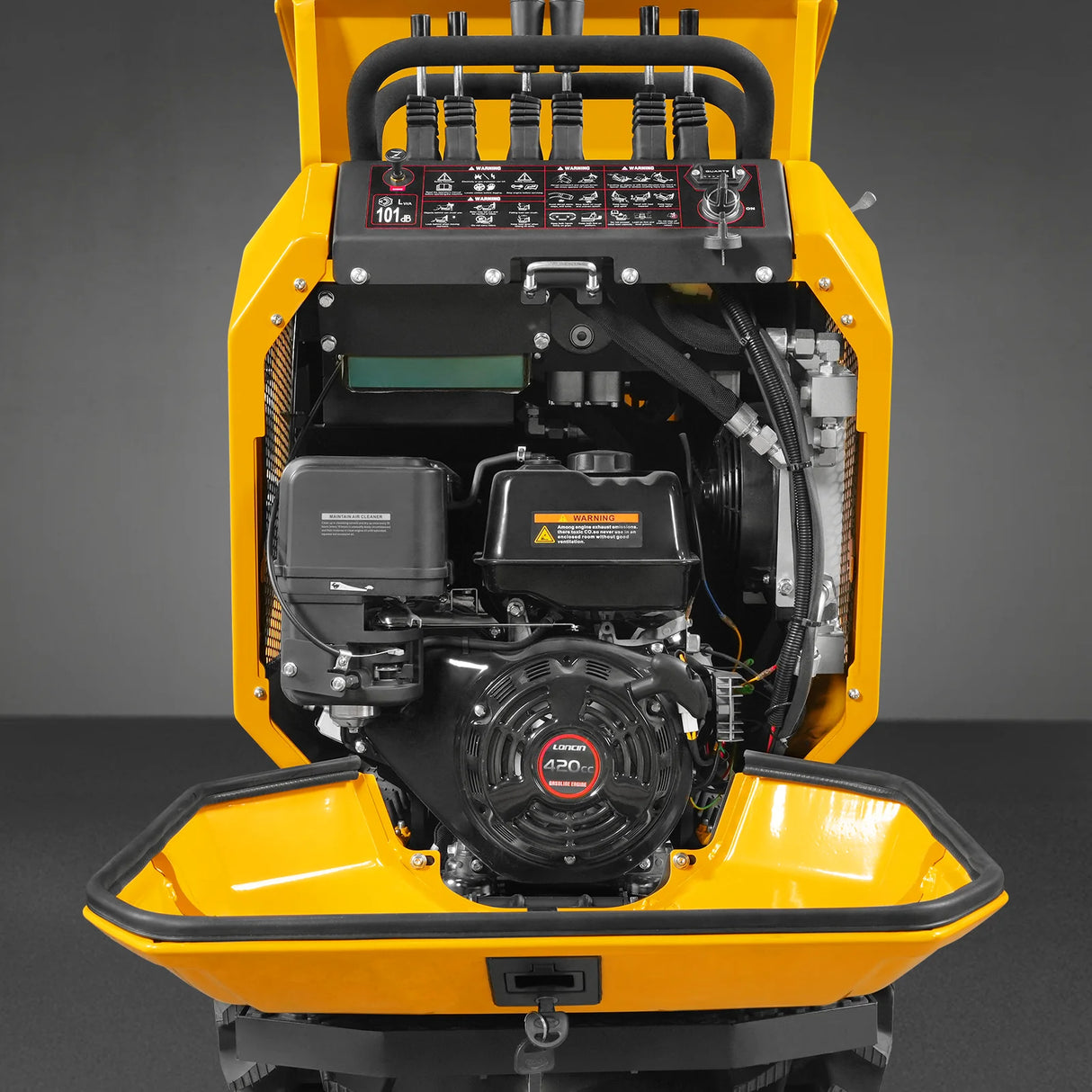 MechMaxx 1100lb 420cc E-start Gas Engine Stand-ON Hydraulic Track Dumper Hydraulic Tipping and Lifting with Self-Loading,  T80HL