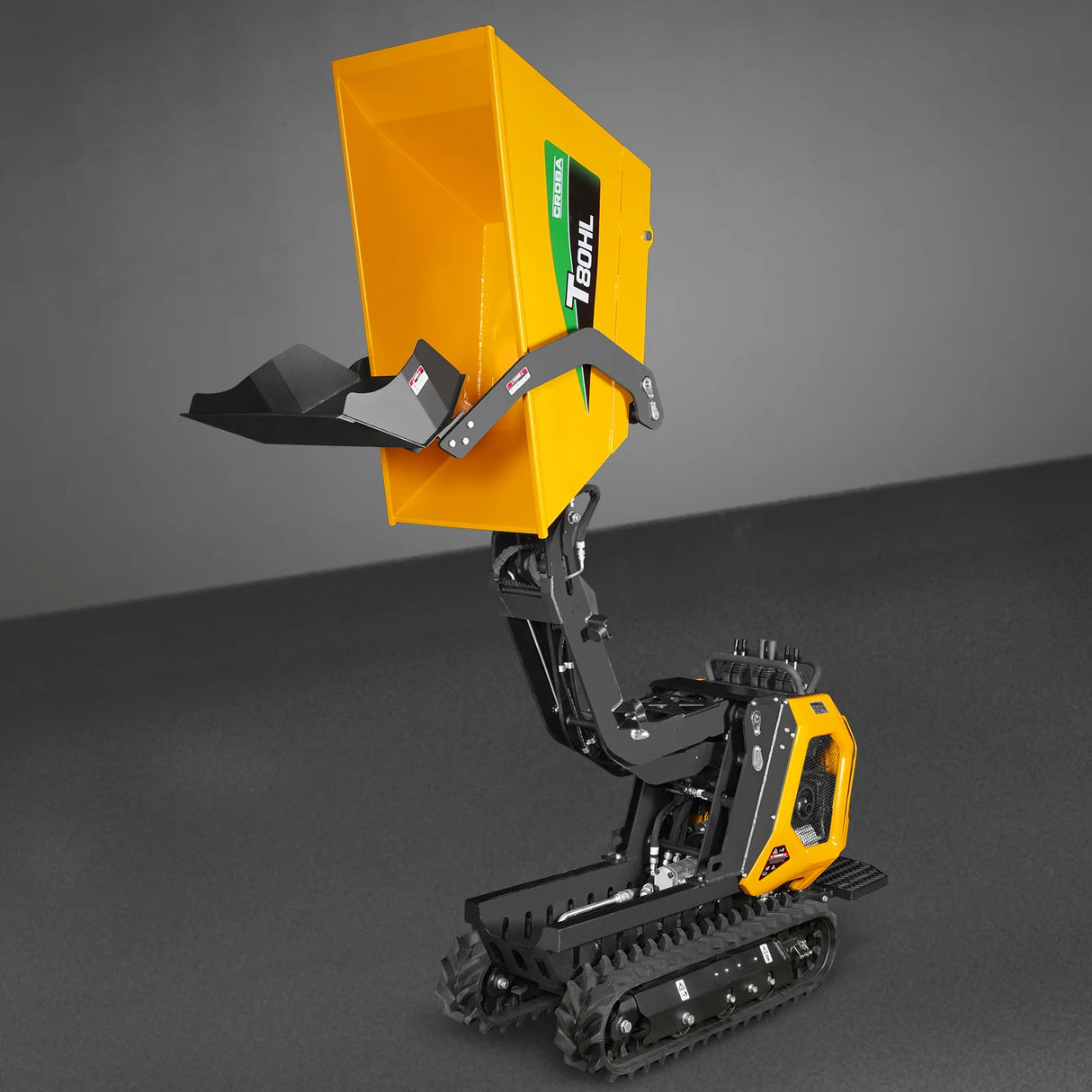 MechMaxx 1100lb 420cc E-start Gas Engine Stand-ON Hydraulic Track Dumper Hydraulic Tipping and Lifting with Self-Loading,  T80HL
