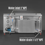 114 Gal / 432L Heavy Duty Industrial Ultrasonic Parts Washer, 28kHz 60 Transducers, Oil Skimmer, SS304 Tank, 10kW Heater, 208–240V 3 Phase Power
