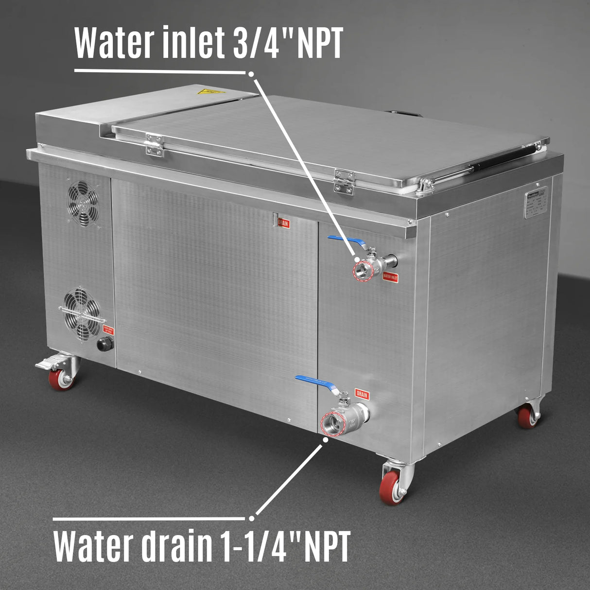 32 Gal / 120L Heavy Duty Industrial Ultrasonic Parts Washer, 28kHz 20 Transducers , SS304 Tank, 6.6kW Heater, 208–240V 3 Phase Power