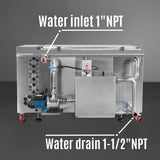 81 Gal / 308L Heavy Duty Industrial Ultrasonic Parts Washer, 28kHz 40 Transducers, Oil Skimmer, SS304 Tank, 10kW Heater, 208–240V 3 Phase Power