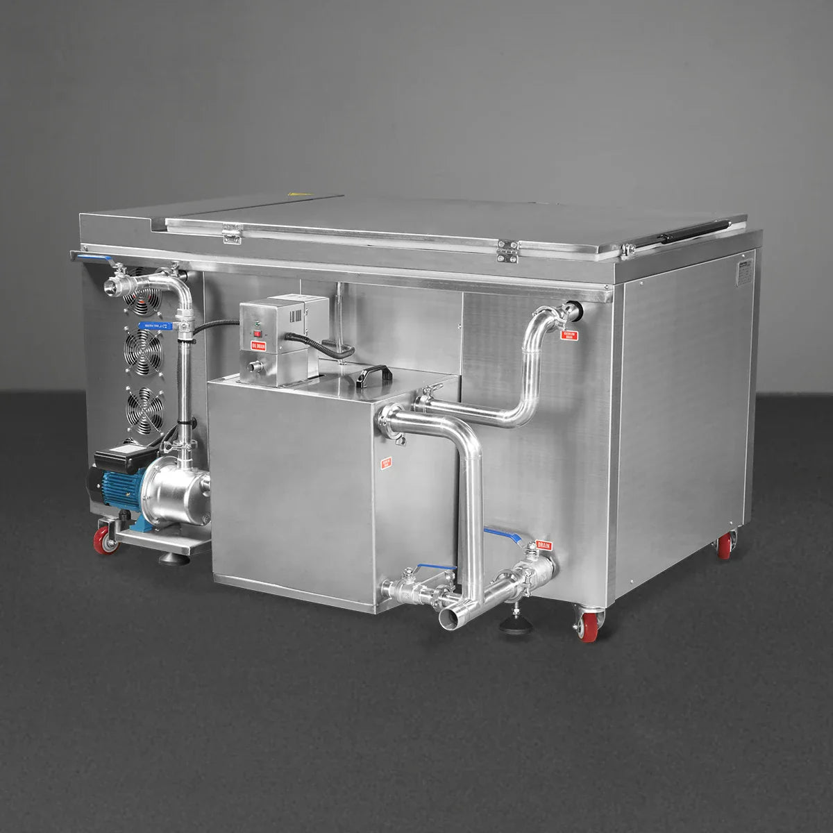 81 Gal / 308L Heavy Duty Industrial Ultrasonic Parts Washer, 28kHz 40 Transducers, Oil Skimmer, SS304 Tank, 10kW Heater, 208–240V 3 Phase Power