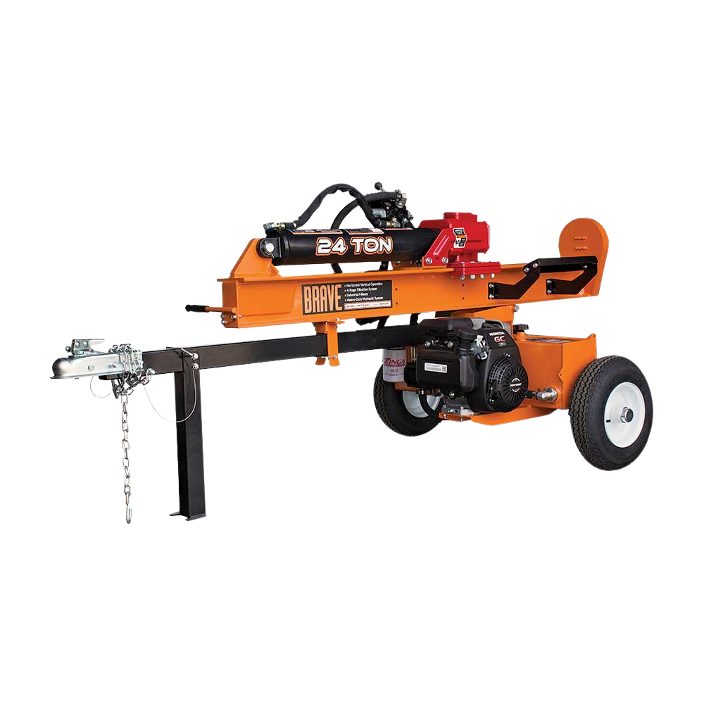Brave Tow Behind Log Splitter 24-Ton Vertical/Horizontal Portable Gas with Honda GC160