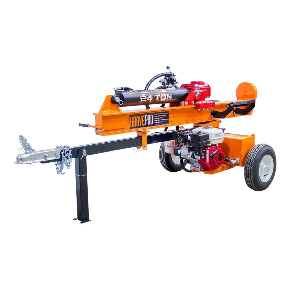 Brave Tow Behind Log Splitter 24-Ton Vertical/Horizontal Portable Gas with Honda GX160