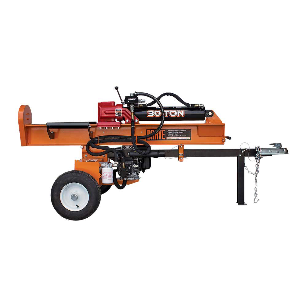 Brave Tow Behind Log Splitter 30-Ton Vertical/Horizontal Portable Gas with Honda GC190 Engine