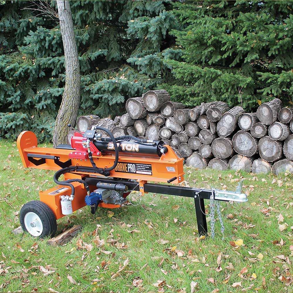 Brave Tow Behind Log Splitter 37-Ton Vertical/Horizontal Portable Gas with Honda GX270