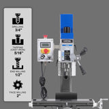 MechMaxx 6"x20'' Benchtop Mill Drill Machine, Variable Speed, R8 Spindle, 1 HP, 110V, Brushless Motor Compact Milling Drilling Tool for Garage Shop, DIY Metalworking without Stand VM18L