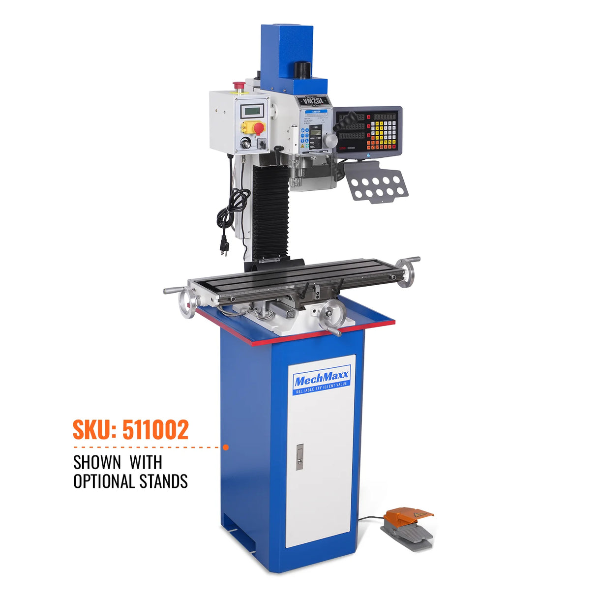 MechMaxx 1.5HP 7‘’x 27-1/2‘’ Benchtop Mini Mill Drill Machine, Variable Speed, R8 Spindle, Brushless Motor, 110V, Compact Milling Drilling Tool for Garage Shop, DIY Metalworking without Stand VM25LD
