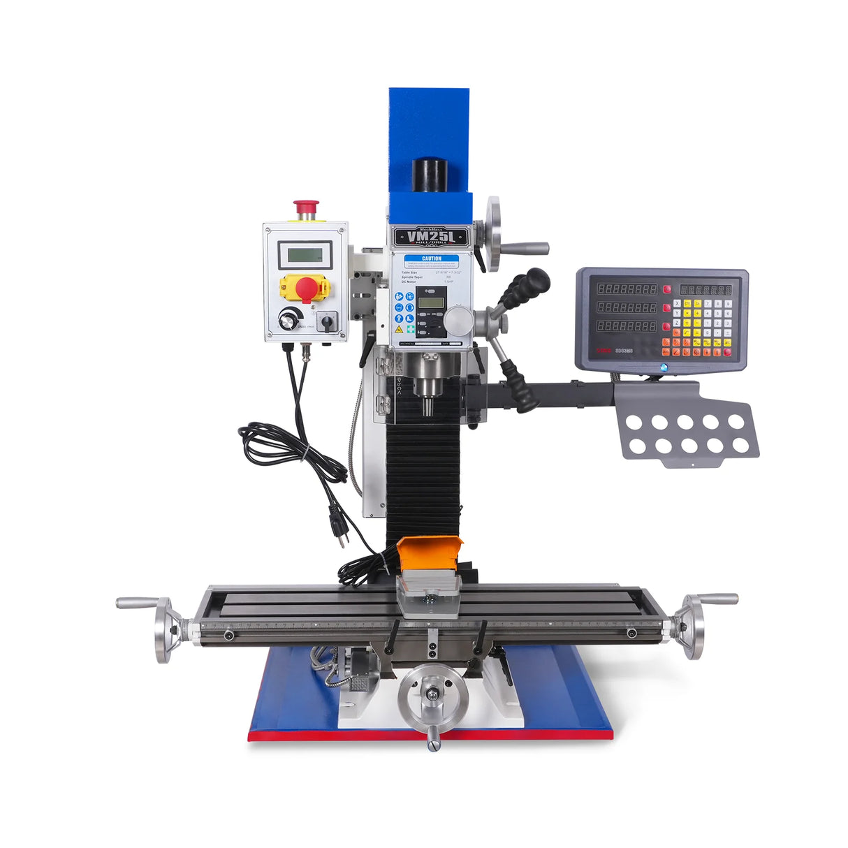 MechMaxx 1.5HP 7‘’x 27-1/2‘’ Benchtop Mini Mill Drill Machine, Variable Speed, R8 Spindle, Brushless Motor, 110V, Compact Milling Drilling Tool for Garage Shop, DIY Metalworking without Stand VM25LD