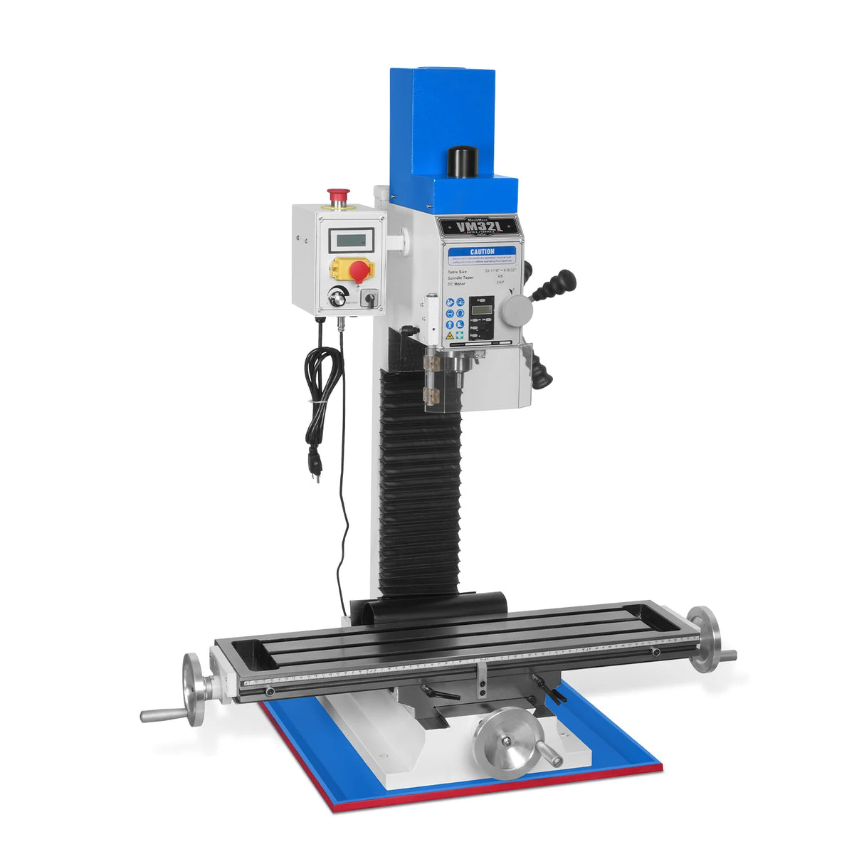 MechMaxx 8-1/4"x33'' Industrial Benchtop Mill Drill Machine Brushless Motor, Variable Speed, R8 Spindle, 2 HP, 110V, Compact Milling Drilling Tool for Garage Shop, DIY Metalworking without Stand VM32L