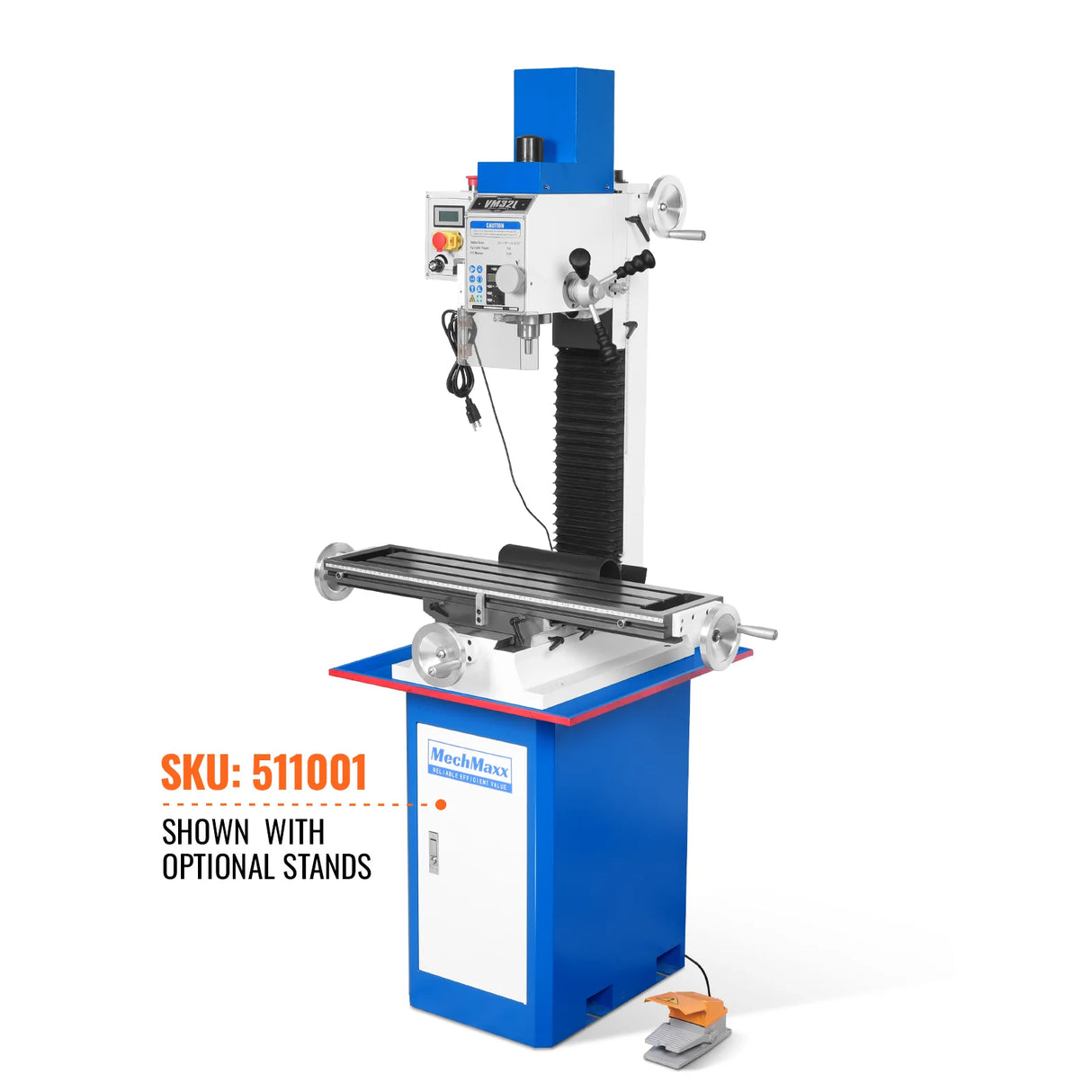 MechMaxx 8-1/4"x33'' Industrial Benchtop Mill Drill Machine Brushless Motor, Variable Speed, R8 Spindle, 2 HP, 110V, Compact Milling Drilling Tool for Garage Shop, DIY Metalworking without Stand VM32L