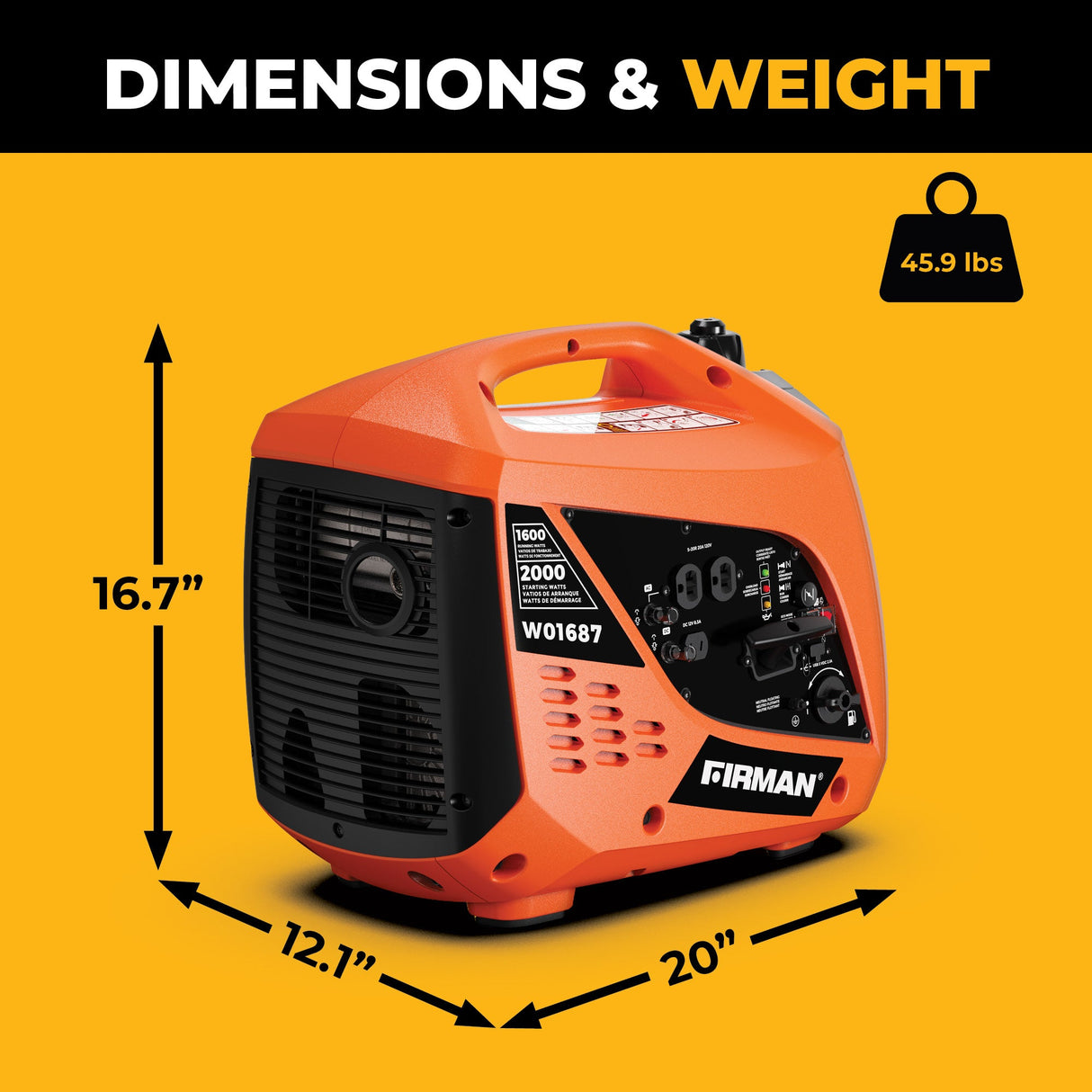 Gas Inverter Portable Generator 2000/1600W Recoil Start