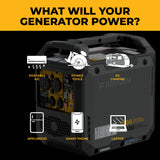 Inverter Gas Portable Generator 2500W Recoil Start with CO ALERT