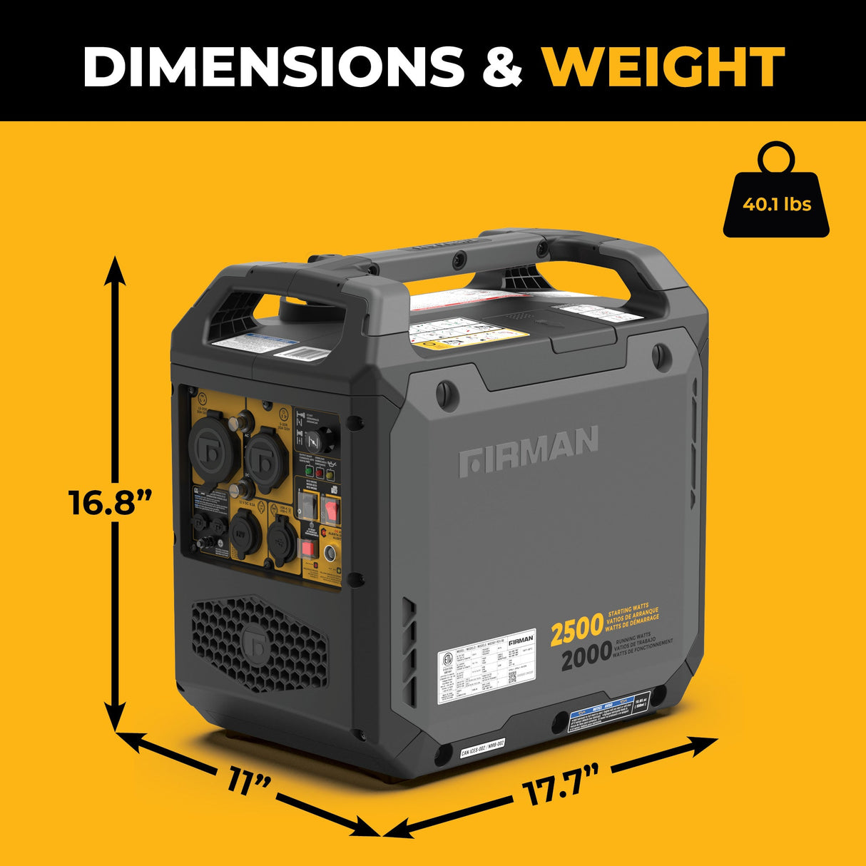 Inverter Gas Portable Generator 2500W Recoil Start with CO ALERT